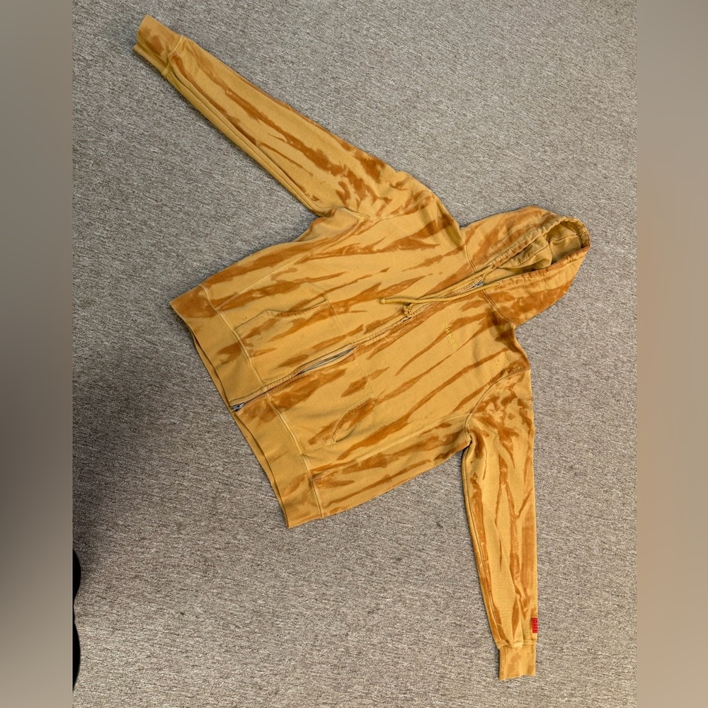 CHNGE orange tye-dye Hoodie with Zipper